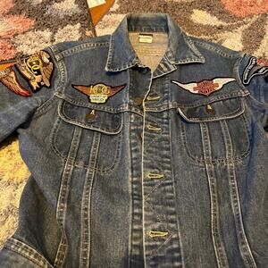 Harley patch Jean jacket women’s size 38